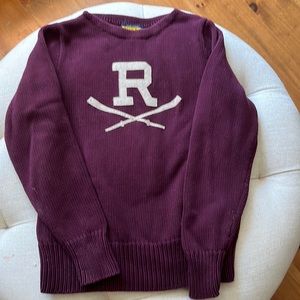 Ralph Lauren Rugby purple knit sweater with logo